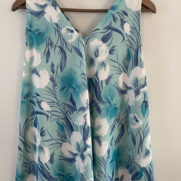 70s/80s floral v-neck A-line maxi dress - S-M - Picture 2 of 5